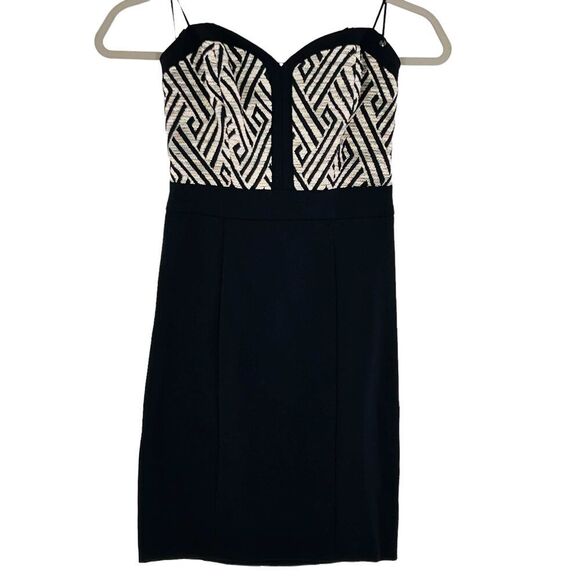 Guess strapless dress  geometrical pattern mini - Picture 1 of 6
